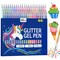 LET'S RESIN PAINT Jumbo Glitter Gel Pen Set, Metallic Shimmer Glitter Pens for Adult Coloring Books, Scrapbooking, Greeting Cards, DIY Crafts ,Capped Sparkly Pens, Non-Toxic & Smooth